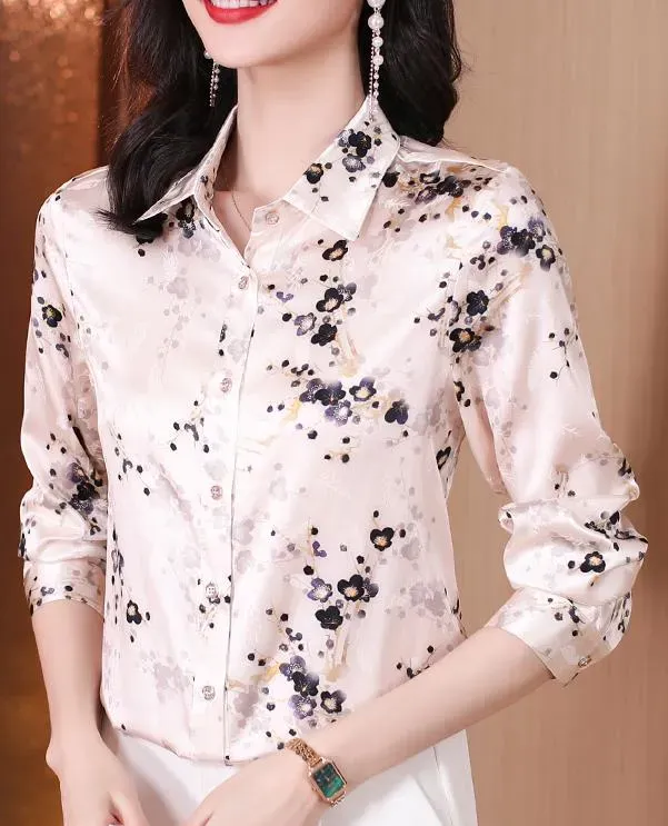 Charming Women Retro Floral Design Shirt