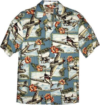 Hawaiian Shirt R-074-BLUE