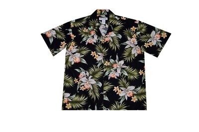 Hawaiian Shirt 824-BLACK