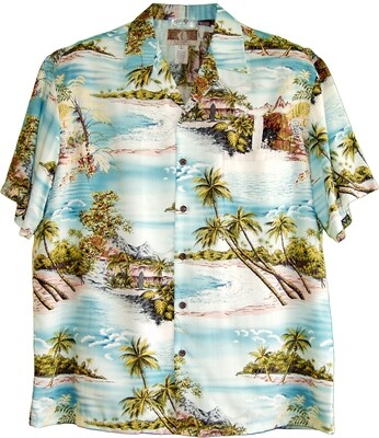 Hawaiian Shirt R-078-BLUE
