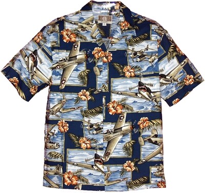 Hawaiian Shirt R-074-NAVY