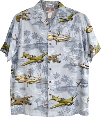 Hawaiian Shirt R-859-SILVER