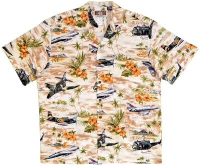 Hawaiian Shirt R-858-KHAKI