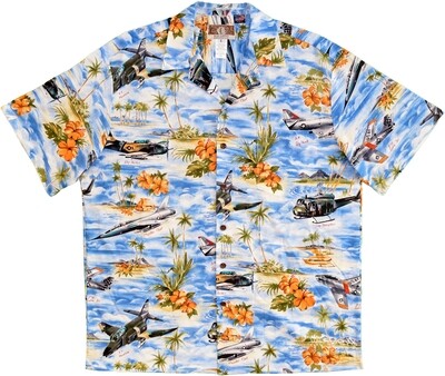Hawaiian Shirt R-858-NAVY
