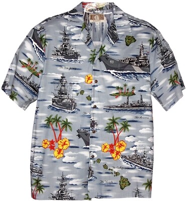 Hawaiian Shirt R-CRK577-BLUE