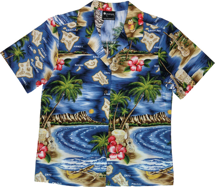 Hawaiian Shirt R-L822-NAVY