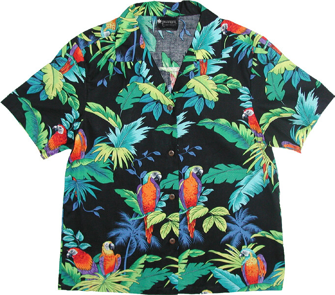 Hawaiian Shirt R-L98-BLACK