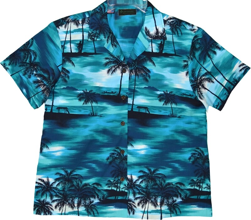 Hawaiian Shirt R-LS41-TURQ