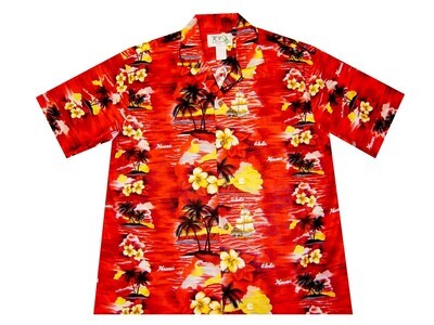 Hawaiian Shirt 304-RED