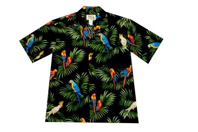 Hawaiian Shirt 422-BLACK