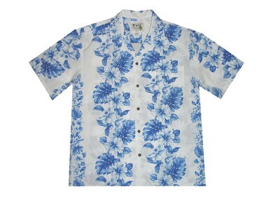 Hawaiian Shirt 434-WHITE-NAVY