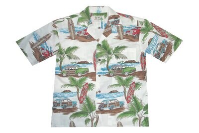 Hawaiian Shirt 484-WHITE