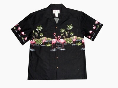 Hawaiian Shirt 447-BLACK