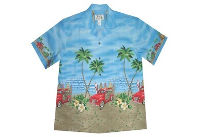 Hawaiian Shirt 467-BLUE