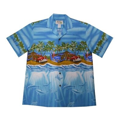 Hawaiian Shirt 536-BLUE