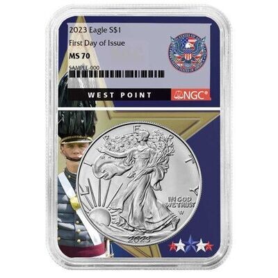 2023 $1 SILVER EAGLE WEST POINT PH-31616