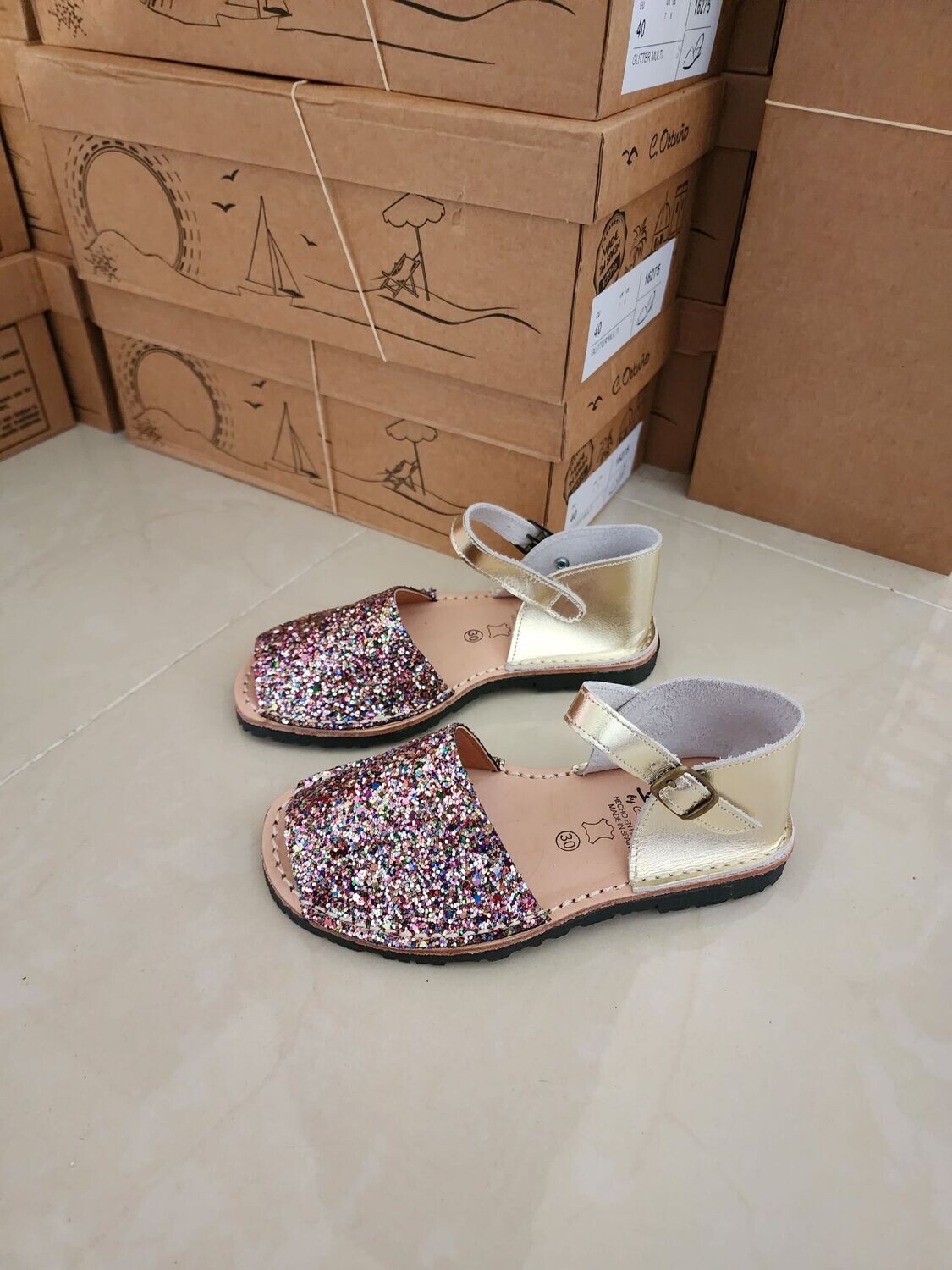 Girls - Glitter - Heels, Color: Multi-Color, Size: 26 (US 10C)