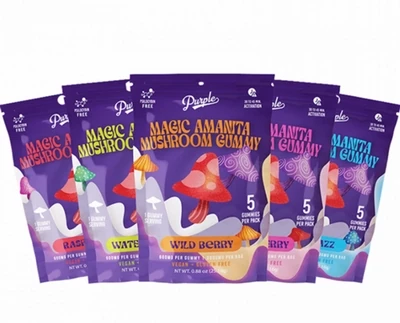 Purple Amanita Mushroom Gummies | 3000mg | 5 Count