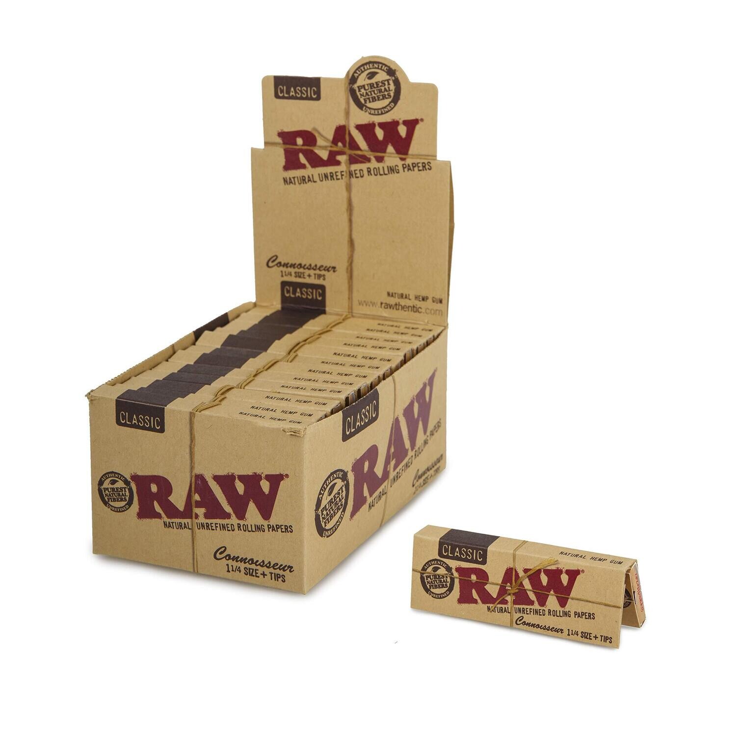 RAW Connoisseur Classic Rolling Papers &amp; Tips (1 1/4 )