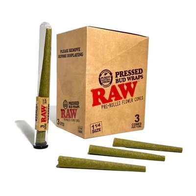 RAW Pressed Bud Wrap | Pre-rolled Flower Cones