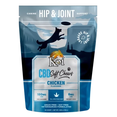 Koi Hip &amp; Joint Support CBD Soft Chews Dog Treats | 180mg | 30 Count | Chicken Flavored