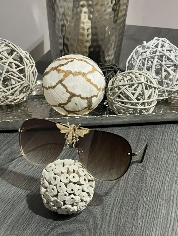 Bee Sunglasses - Brown Lens with Gold Frame