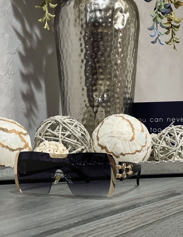 Chanel - Black Sunglasses with Gold trim