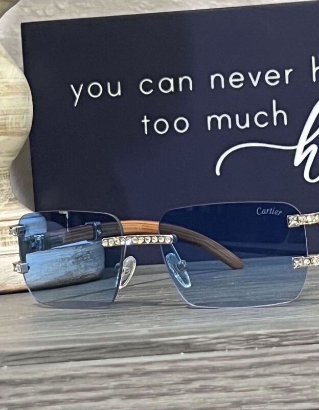 Blue Cartier Sunglasses