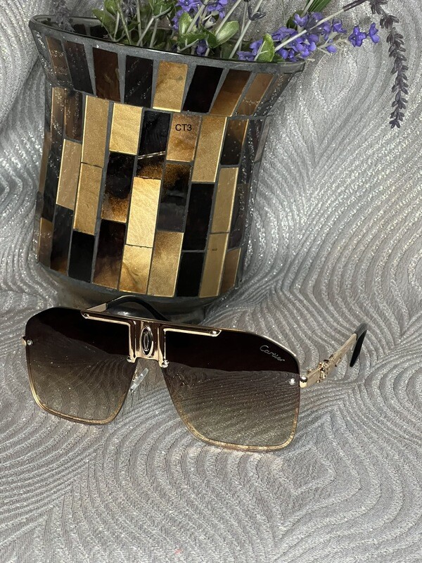 Cartier Sunglasses - Brown Tint with Gold Frame