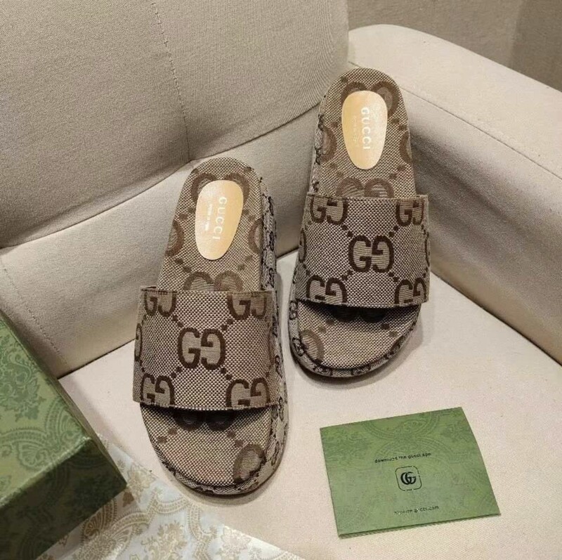 G-Brown-Platform Slide Sandal-Size 41