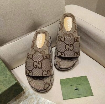 G-Brown-Platform Slide Sandal-Size 41