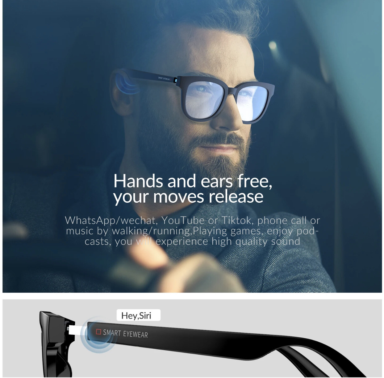 Bluetooth Glasses - Blue Block Lens