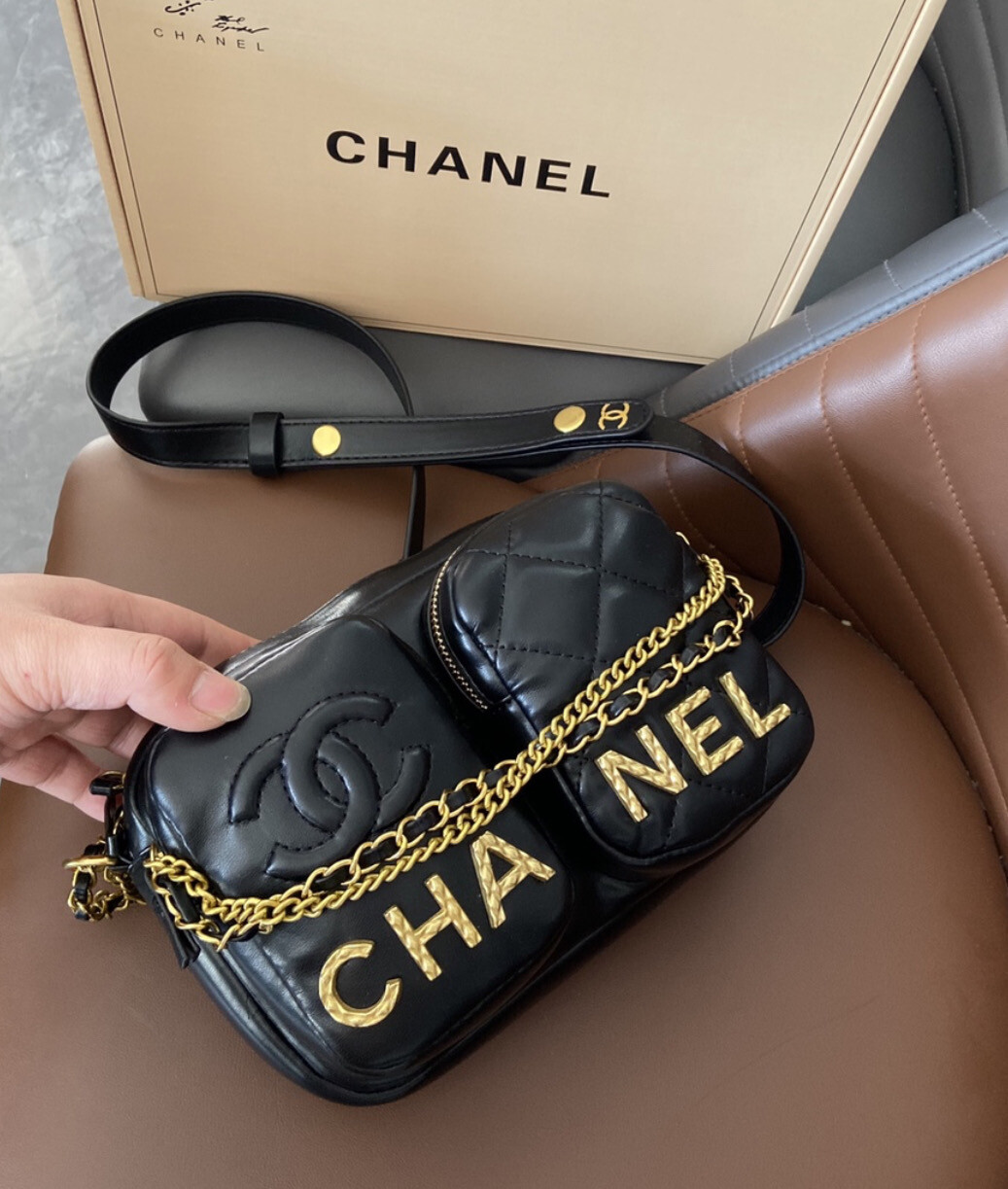 Chanel Double Bubble Cross Black
