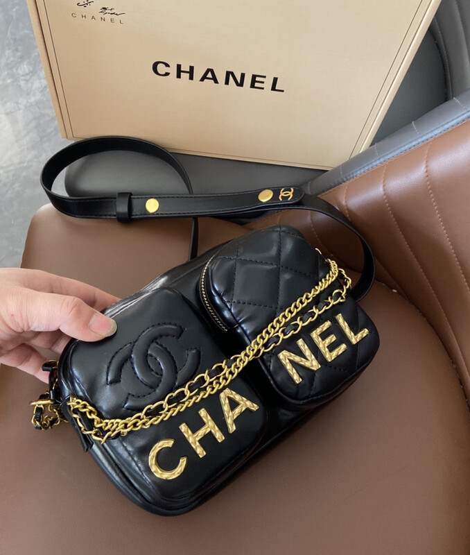 Chanel Double Bubble Cross Black