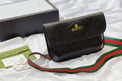 Gucci Black Imprint Cross Body