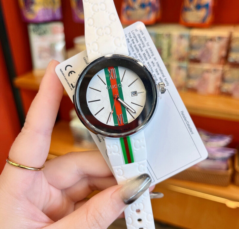 White Gucci Imprint Watch