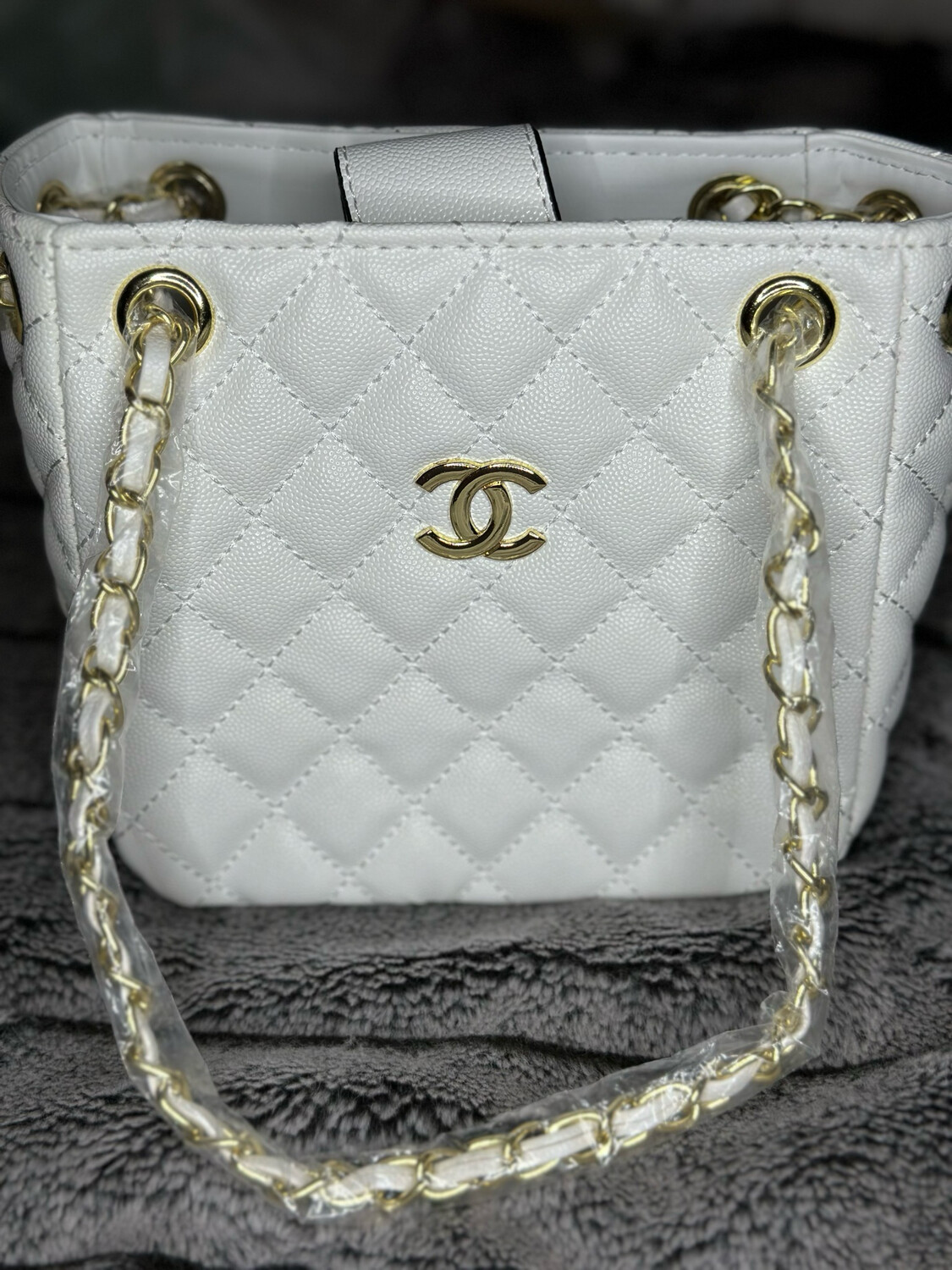 White Boxy Chanel Purse