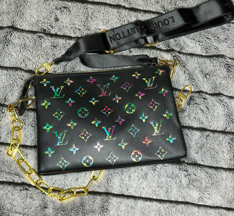 LV Black With Multi Color Logo