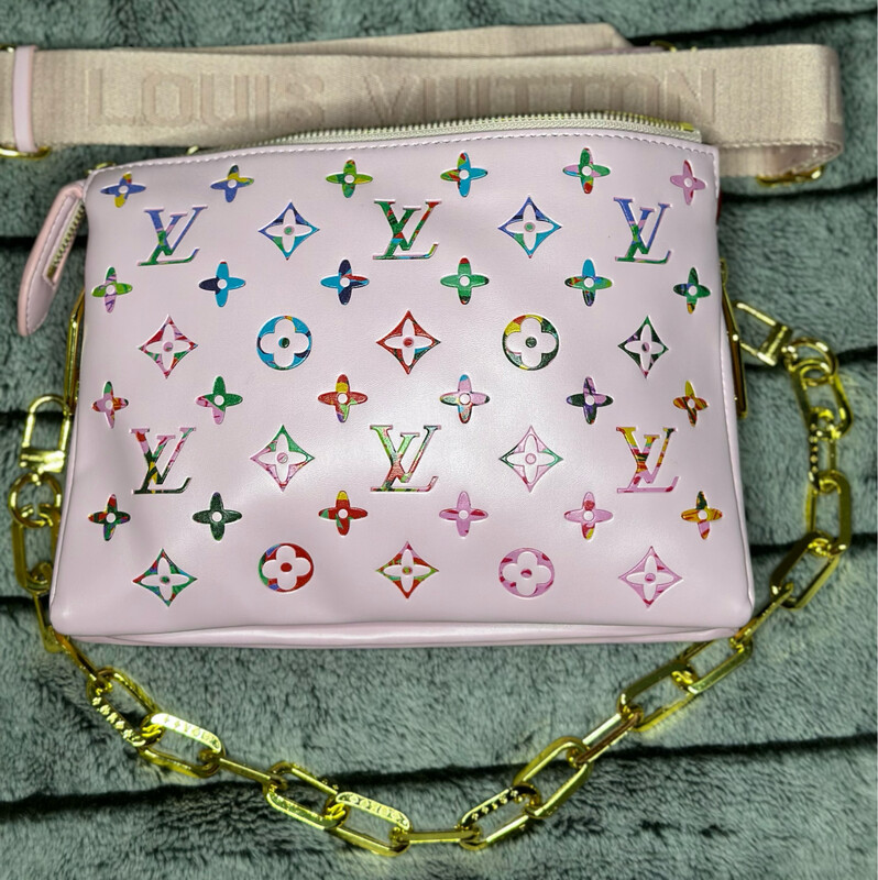 LV Pink With Multi Color Logo