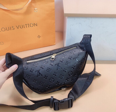 Black LV Deep Print Fanny
