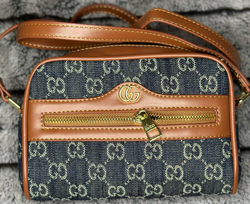 Gucci Blue And Brown Cross