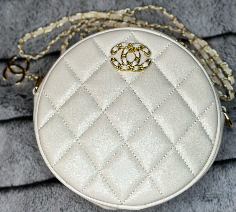 Chanel White Circle Purse