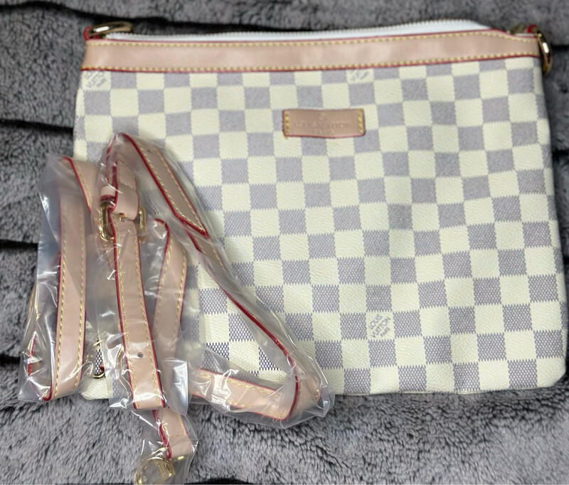 LV Large Checker Clutch