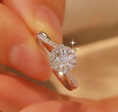 1ct Moissanite Diamond Ring (Adjustable )