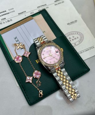 Pink Rolex And Bracelet
