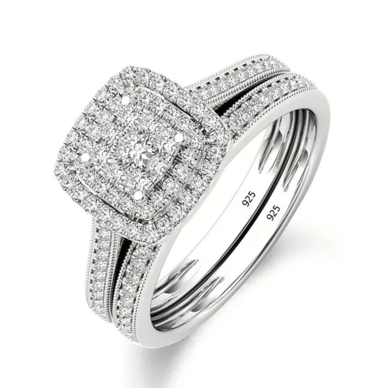 2pc Engagement Ring &amp; Wedding Band