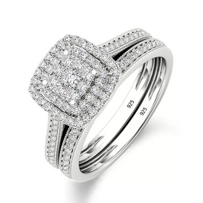 2pc Engagement Ring &amp; Wedding Band