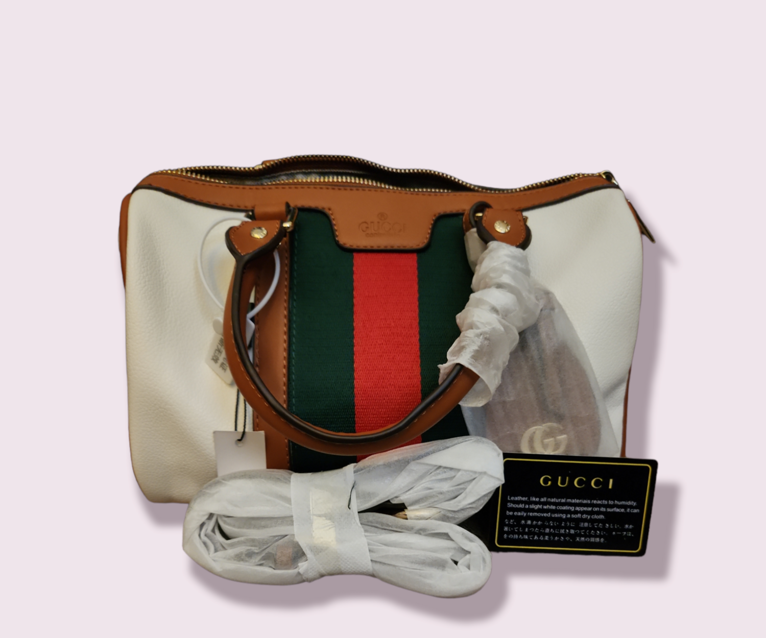 Gucci White Leather Doctor Bag