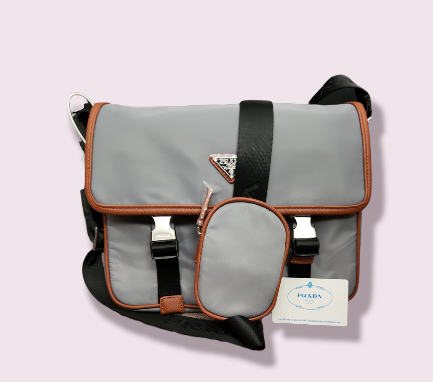 Prada Gray Messanger Bag