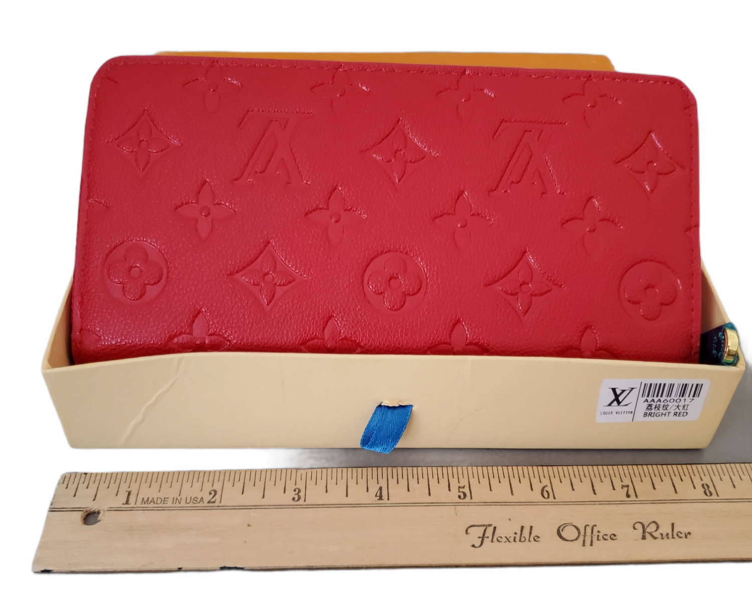 LV Red Zip Wallet